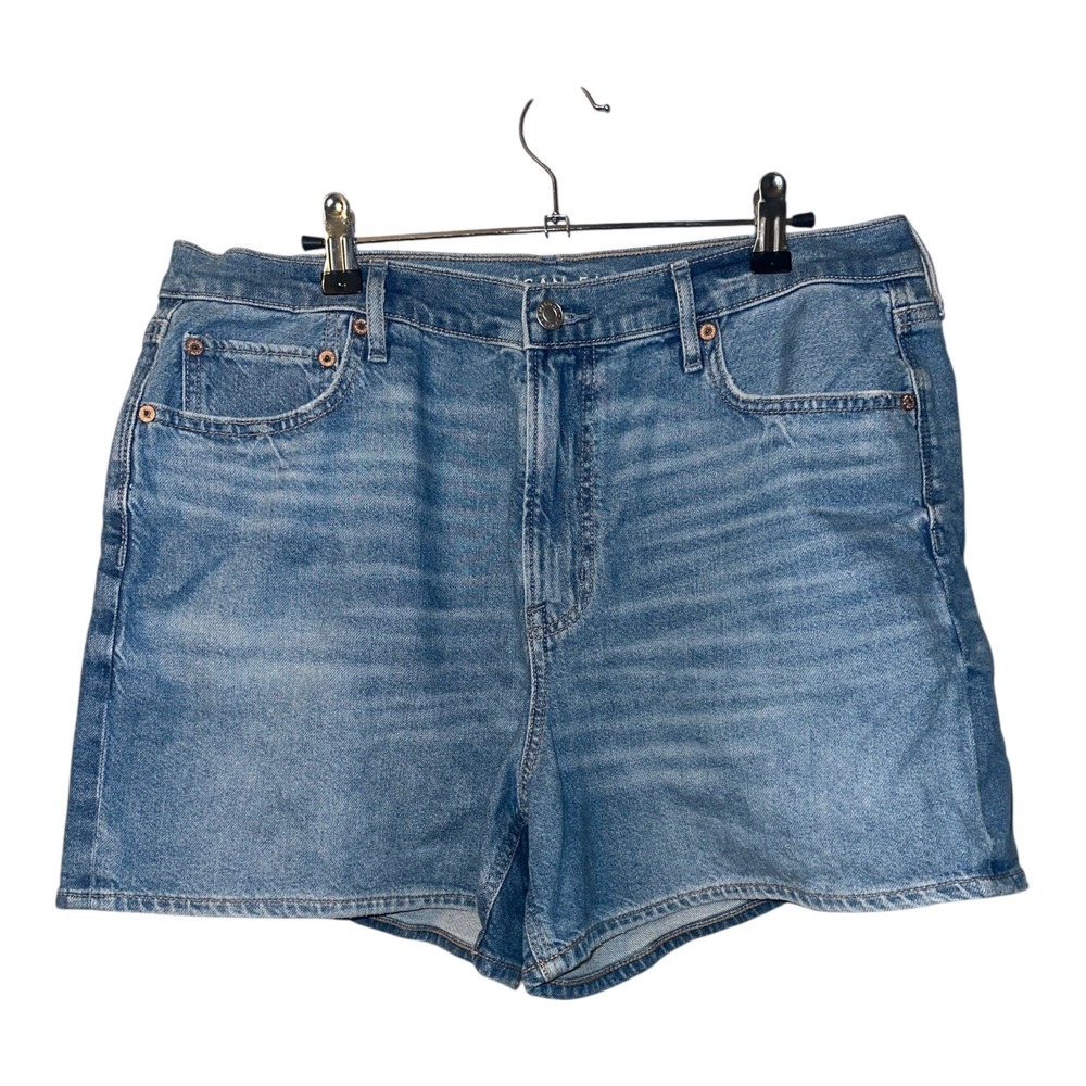 American Eagle High Rise Relaxed Fit Indigo Shorts, Size 14